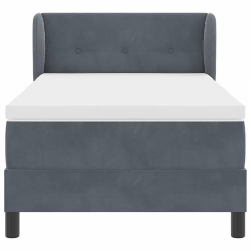 Box Spring krevet s madracem tamno sivi 80x200 cm baršun Cijena