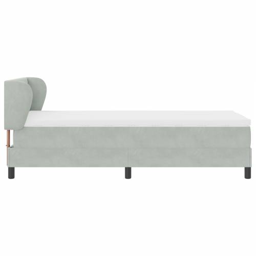 Box Spring krevet s madracem svijetlosivi 90x200 cm baršun Cijena