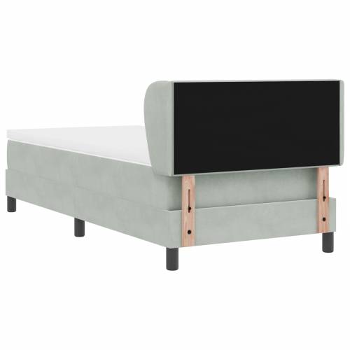 Box Spring krevet s madracem svijetlosivi 90x200 cm baršun Cijena