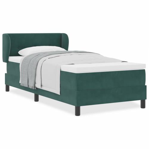 Box Spring krevet s madracem tamnozelene boje 90x200 cm od baršuna Cijena