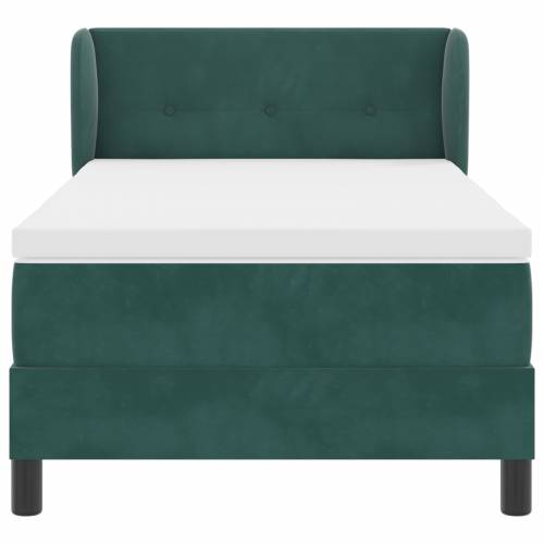 Box Spring krevet s madracem tamnozelene boje 90x200 cm od baršuna Cijena