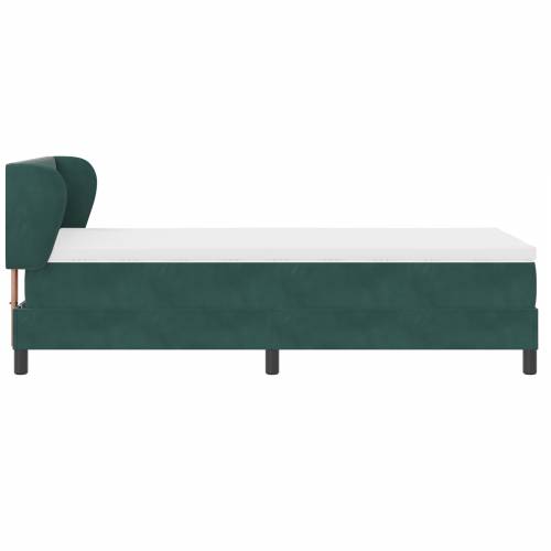 Box Spring krevet s madracem tamnozelene boje 90x200 cm od baršuna Cijena