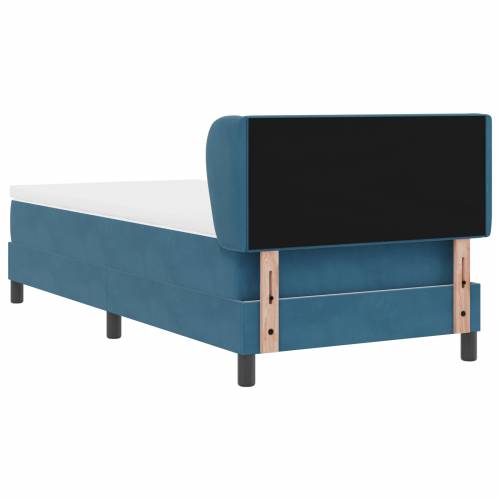 Box Spring Krevet s Madracem u Tamnoplavoj Boji 90x200 cm Baršun Cijena