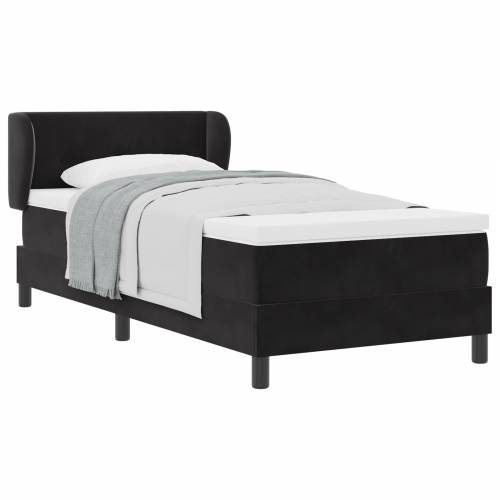 Box Spring krevet s madracem crni 100x200 cm baršun Cijena