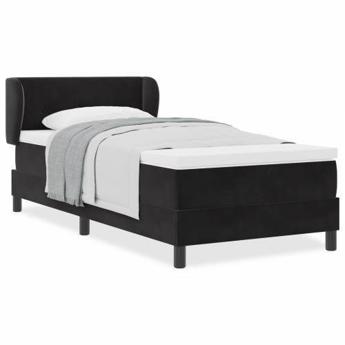 Box Spring krevet s madracem crni 100x200 cm baršun Cijena
