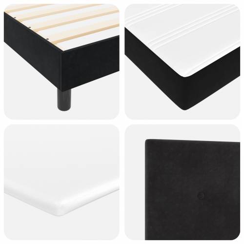 Box Spring krevet s madracem crni 100x200 cm baršun Cijena