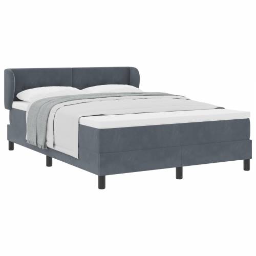 Box Spring Krevet s Madracem Tamno Siva 140x190 cm Baršun Cijena