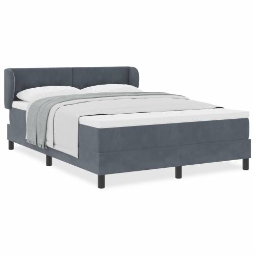 Box Spring Krevet s Madracem Tamno Siva 140x190 cm Baršun Cijena