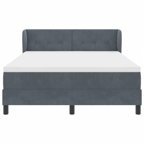 Box Spring Krevet s Madracem Tamno Siva 140x190 cm Baršun Cijena