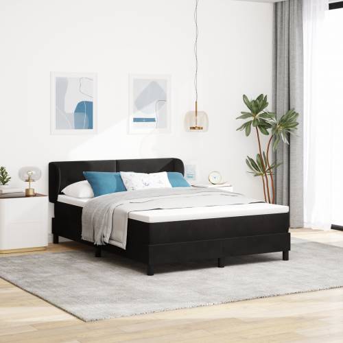 Box Spring Krevet s Madracem Crni 140x190 cm Baršun Cijena