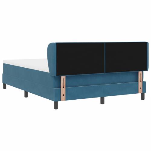 Krevet s podnicom i madracem Tamnoplavi 140x190 cm Baršun Cijena