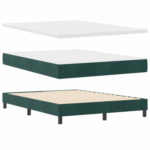 Box Spring Krevet s Madracem Tamno Zeleni 140x200 cm Baršun Cijena
