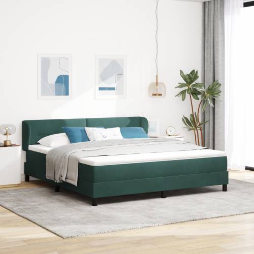 Box Spring Krevet s Madracem u Tamno Zelenoj 180x200 cm od Baršuna Cijena