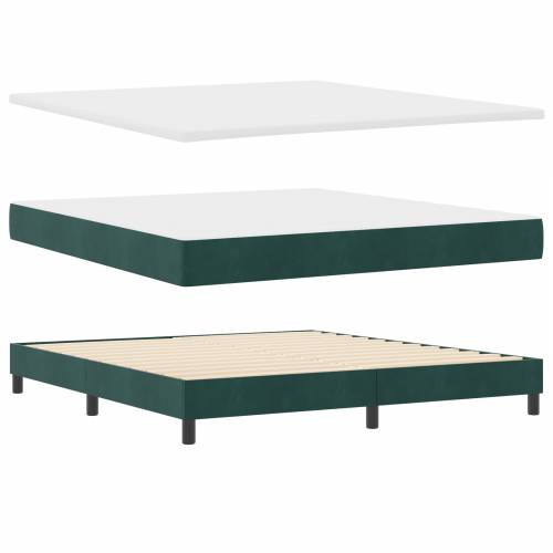 Box Spring Krevet s Madracem u Tamno Zelenoj 180x200 cm od Baršuna Cijena
