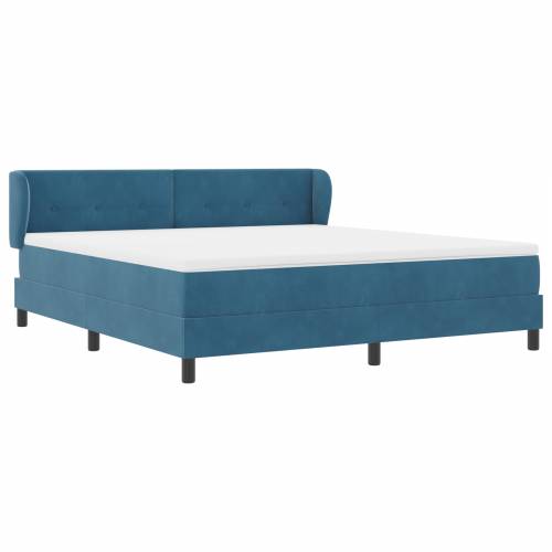 Box Spring Krevet s Madracem Tamno Plavi 180x200 cm Baršun Cijena