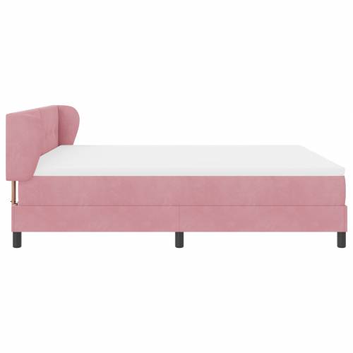 Box Spring Krevet s Madracem Ružičasta 180x200 cm Baršun Cijena