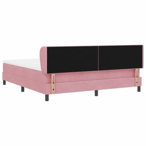 Box Spring Krevet s Madracem Ružičasta 180x200 cm Baršun Cijena
