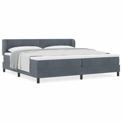 Box Spring krevet s madracem tamno sivi 200x200 cm baršun Cijena