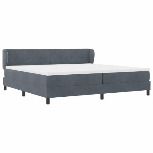 Box Spring krevet s madracem tamno sivi 200x200 cm baršun Cijena