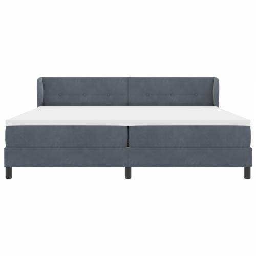 Box Spring krevet s madracem tamno sivi 200x200 cm baršun Cijena