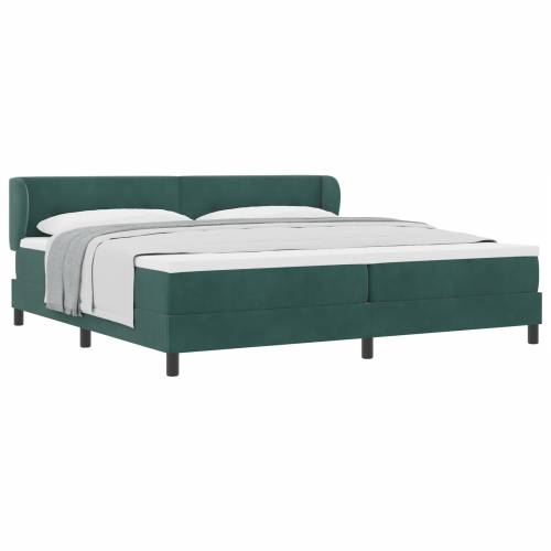 Box Spring Krevet s Madracem Tamno Zelena 200x200 cm Baršun Cijena