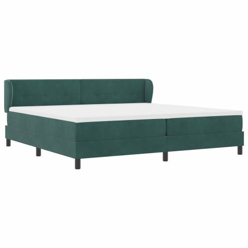 Box Spring Krevet s Madracem Tamno Zelena 200x200 cm Baršun Cijena
