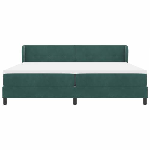 Box Spring Krevet s Madracem Tamno Zelena 200x200 cm Baršun Cijena