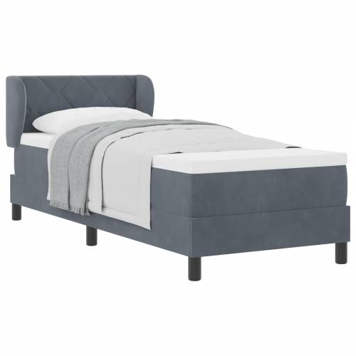 Box Spring krevet s madracem tamnosive boje 80x200 cm od baršuna Cijena