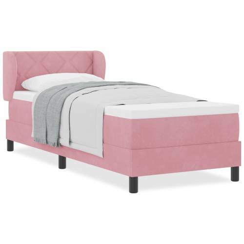 Krevet s Box Spring madracem u ružičastoj boji, 80x200 cm, baršun Cijena