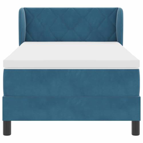 Box Spring Krevet s Madracem Tamno Plavi 90x200 cm Baršun Cijena