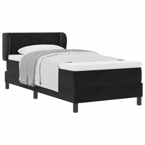 Box Spring Krevet s Madracem Crni 100x200 cm Baršun Cijena