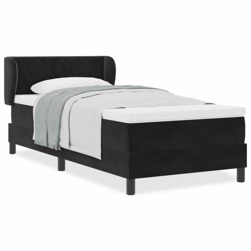 Box Spring Krevet s Madracem Crni 100x200 cm Baršun Cijena