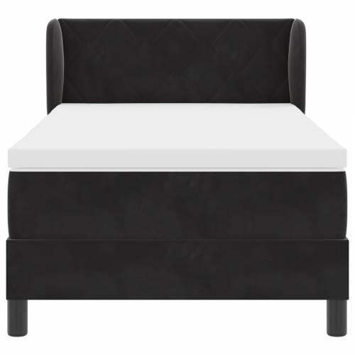 Box Spring Krevet s Madracem Crni 100x200 cm Baršun Cijena