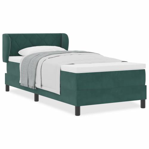 Box Spring krevet s madracem tamnozelena 100x200 cm baršun Cijena