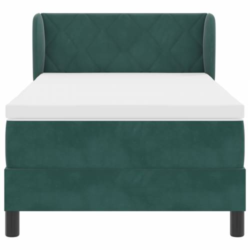 Box Spring krevet s madracem tamnozelena 100x200 cm baršun Cijena