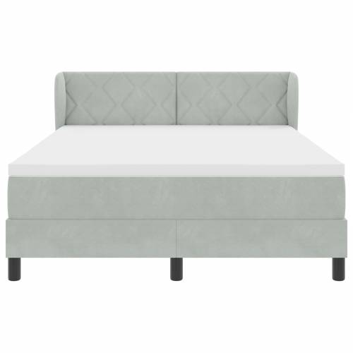 Okvir za krevet s madracem svjetlosiva 140x200 cm Baršun Cijena