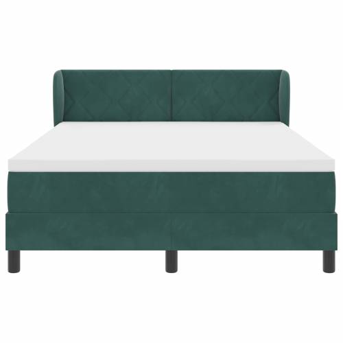 Box Spring Krevet s Madracem Tamno Zelena 140x200 cm Baršun Cijena