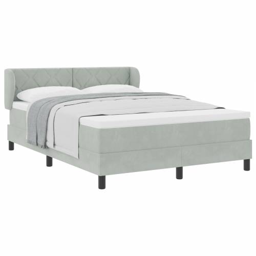 Box Spring Krevet s Madracem Svjetlosiva 160x200 cm Baršun Cijena