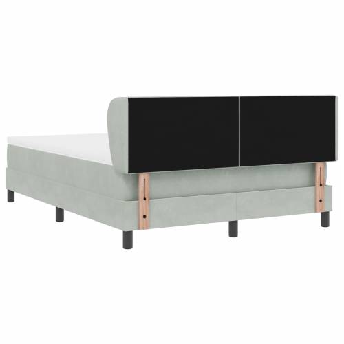 Box Spring Krevet s Madracem Svjetlosiva 160x200 cm Baršun Cijena