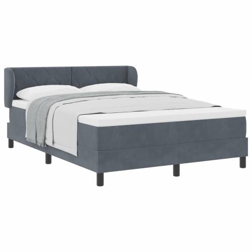 Box Spring krevet s madracem tamno sivi 160x200 cm baršun Cijena