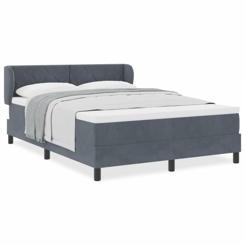 Box Spring krevet s madracem tamno sivi 160x200 cm baršun Cijena