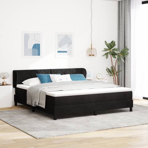 Box Spring krevet s madracem crni 180x200 cm baršun Cijena