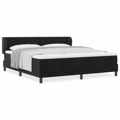 Box Spring krevet s madracem crni 180x200 cm baršun Cijena