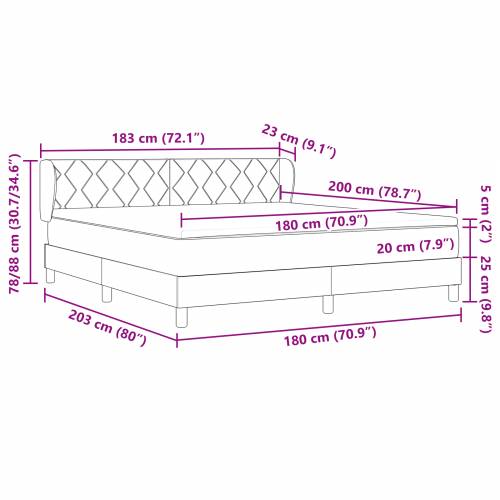 Box Spring krevet s madracem crni 180x200 cm baršun Cijena