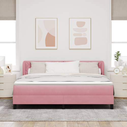 Okvir kreveta s madracem Ružičasta 180x200 cm Baršun Cijena