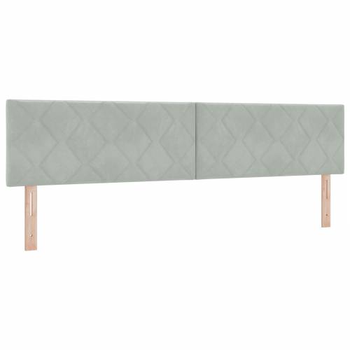 Krevet s madracem svjetlosive boje 200x200 cm od baršuna Cijena