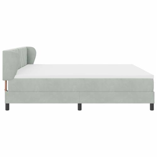 Krevet s madracem svjetlosive boje 200x200 cm od baršuna Cijena