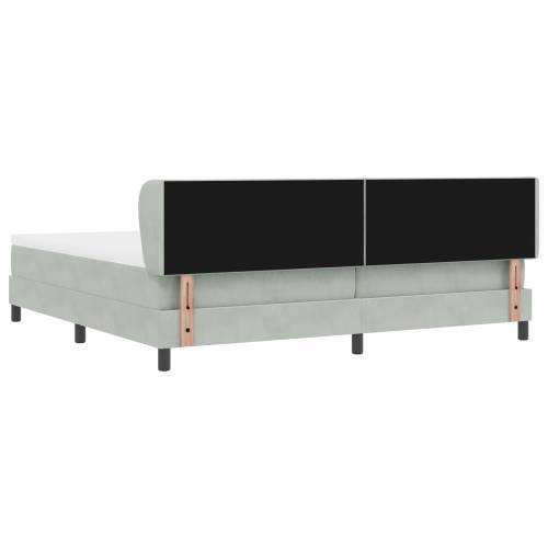 Krevet s madracem svjetlosive boje 200x200 cm od baršuna Cijena