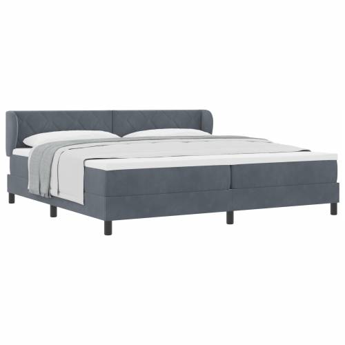 Krevet s box springom i madracem Tamno siva 200x200 cm Baršun Cijena