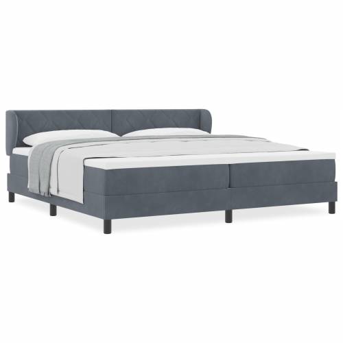 Krevet s box springom i madracem Tamno siva 200x200 cm Baršun Cijena